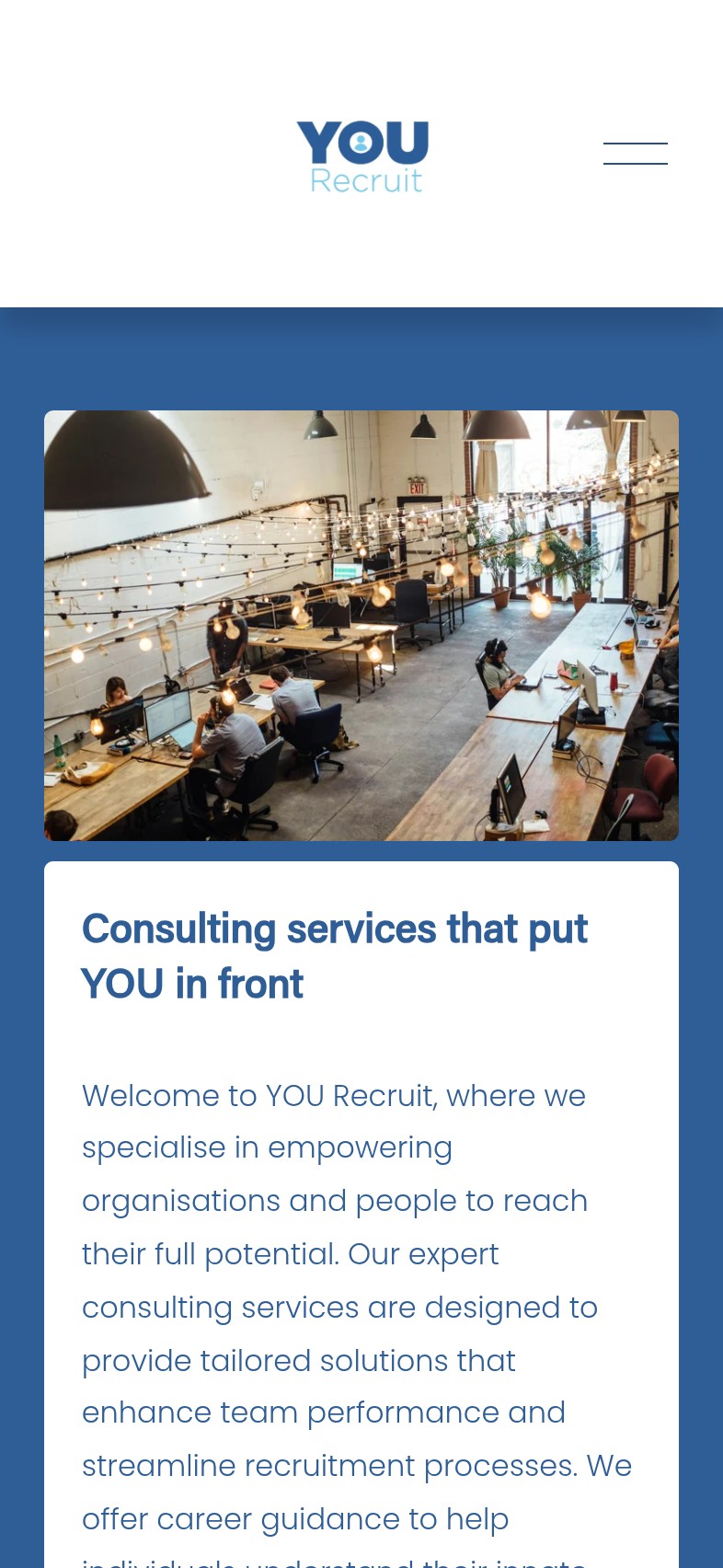 YOU Recruit website on mobile — responsive web design NZ